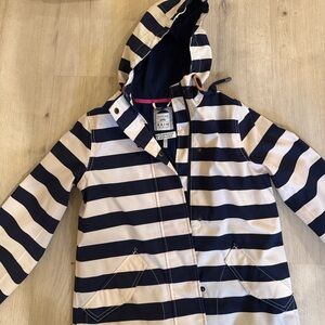 Joules Navy Blue and White Striped Raincoat Waterproof breathable us2